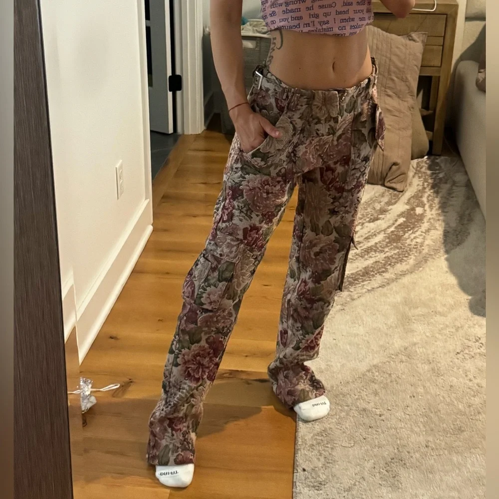 Floral jacquard Cargo Pants - Picture 1 of 7